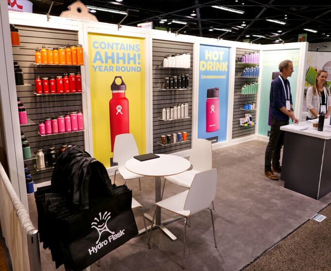 Hydroflask portable tradeshow booth by Condit at Natural Products Expo West