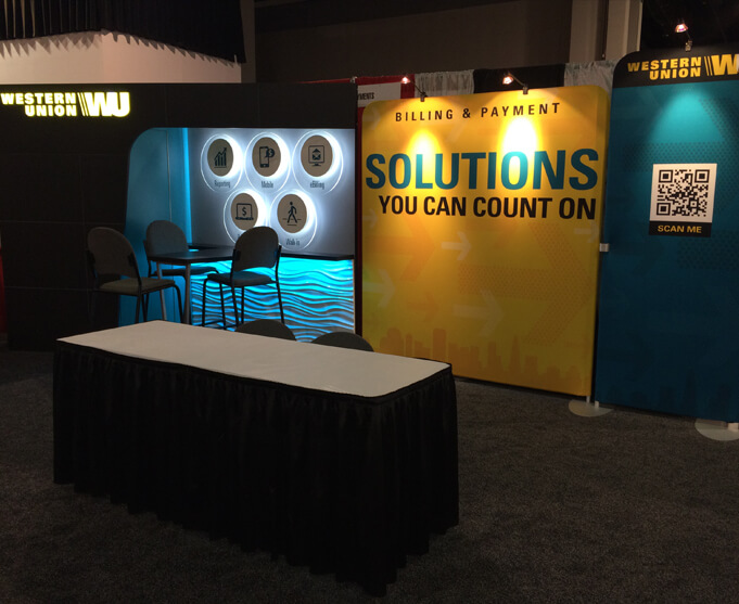 Portable tradeshow booth design for Western Union Bank