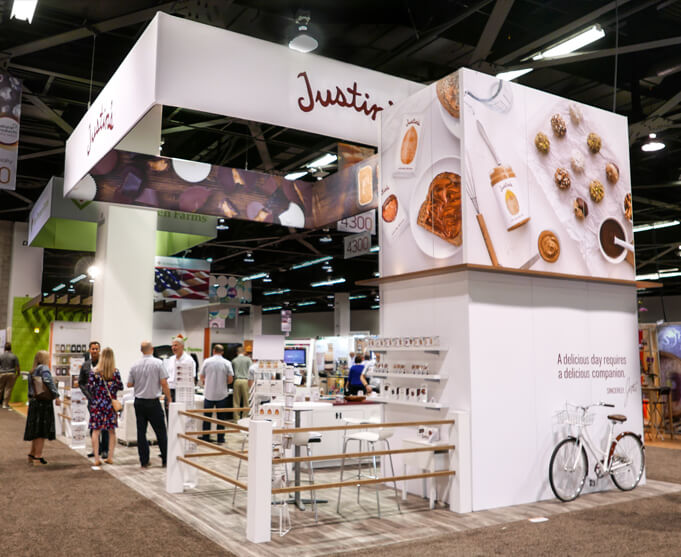 Justin's rental trade show exhibit at Expo West 2016
