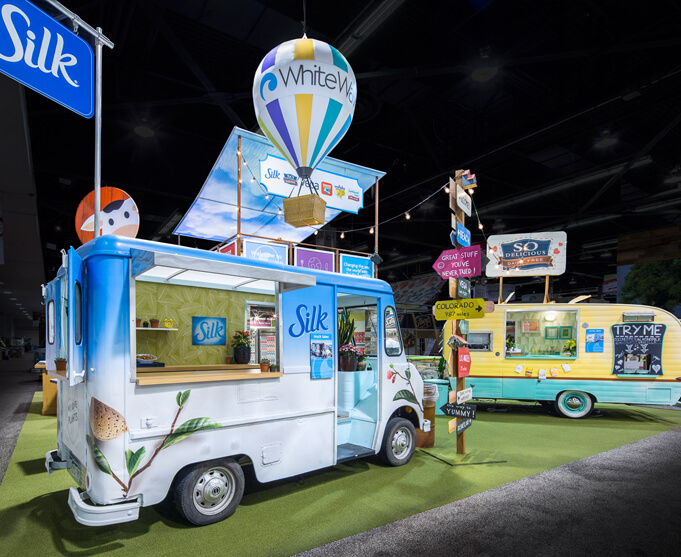 WhiteWave Foods' new custom double decker trade show exhibit at NPEW 2016