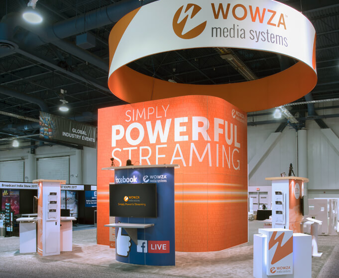 Wowza rental trade show booth by Condit