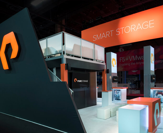 Pure Storage technology trade show exhibit at VM World