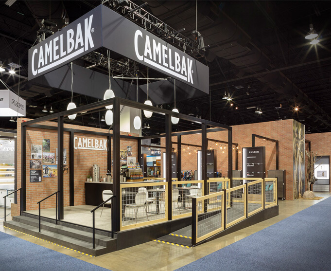 Custom trade show exhibit for CamelBak at Outdoor Retailer