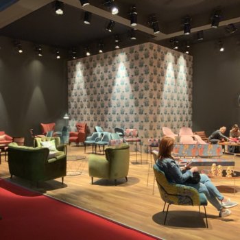 chairs and pattern wall at Salone Del Mobile 2019