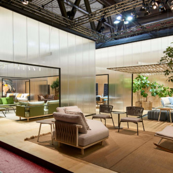 exhibit at Salone Del Mobile 2019 with translucent walls