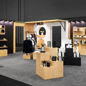 MiiR custom wood exhibit