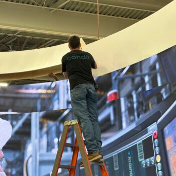 Tradeshow Exhibit Hanging Install